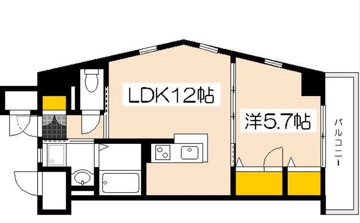 HIT BLD(1LDK/4階)の間取り写真