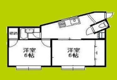 今井商事29ビル(2DK/2階)の間取り写真