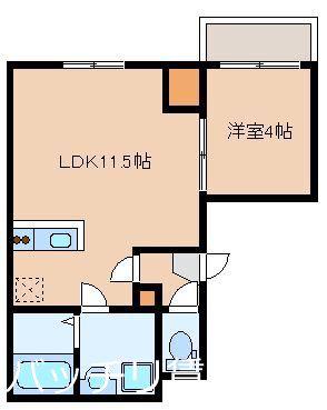 SANBATH HAKOZAKI(1LDK/3階)の間取り写真
