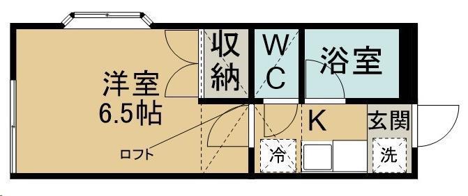 フリーダムヒル白鳥A棟(1K/2階)の間取り写真