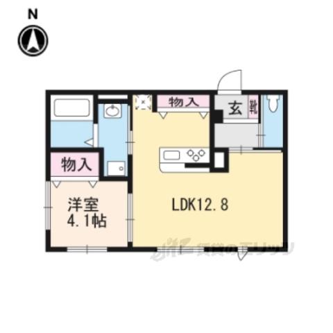 ラシーネフィーユ(1LDK/1階)の間取り写真
