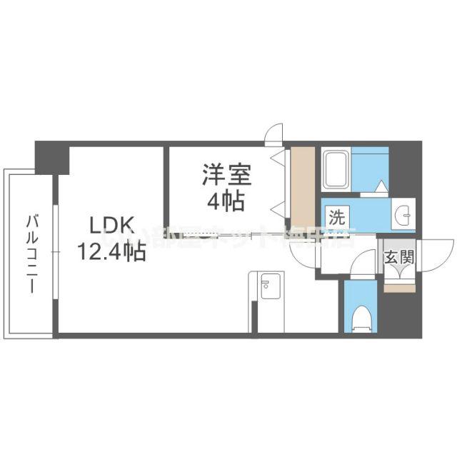 ALIVIS北梅田(1LDK/7階)の間取り写真