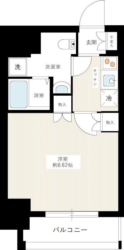 エルパティオ両国(1K/7階)の間取り写真