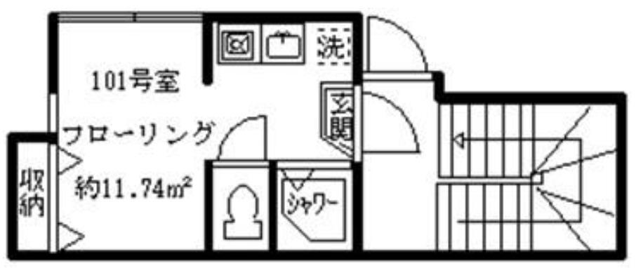 ソフィアチャベル(ワンルーム/1階)の間取り写真