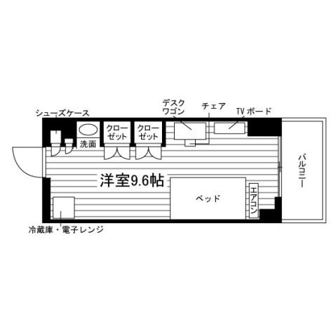 学生会館 ユニハーモニー白楽(ワンルーム/6階)の間取り写真