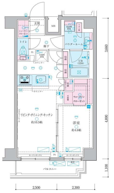 GENOVIA押上II GENOVIA押上II(1LDK/7階)の間取り写真