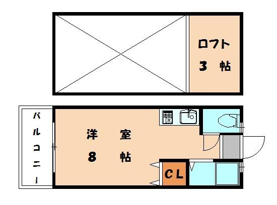 ラセーヌ松香台(ワンルーム/1階)の間取り写真