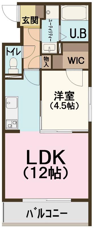 メープルコート(1LDK/4階)の間取り写真