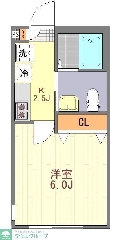 マウ溝の口(1K/1階)の間取り写真
