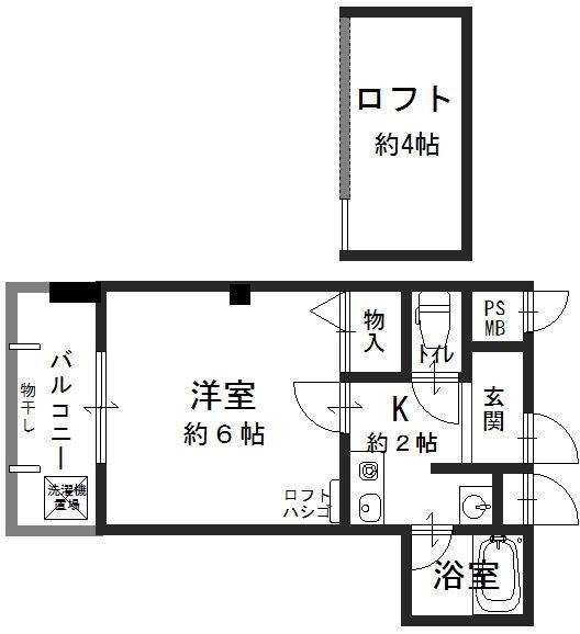ラ・プティメゾン(1K/5階)の間取り写真