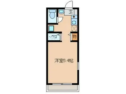 ジャイヴィ岸根公園(1K/1階)の間取り写真