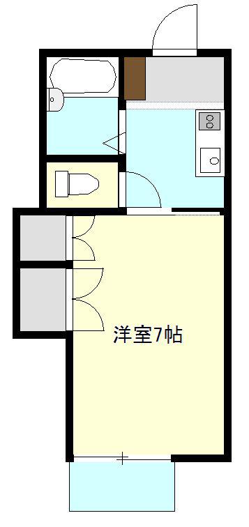 シャトー御所入(1K/2階)の間取り写真