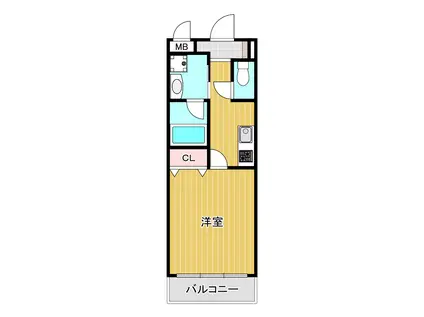 KIRA YAESU(1K/2階)の間取り写真