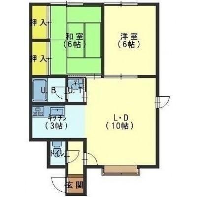 ハイツラディッシュ(2LDK/2階)の間取り写真