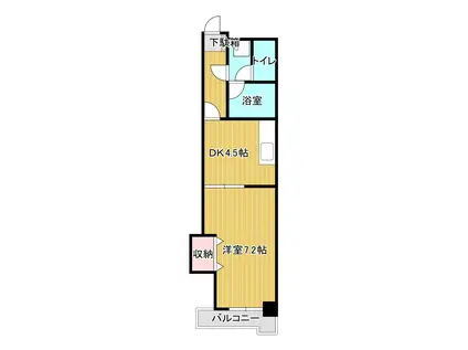 カヤバプラザE館(1DK/4階)の間取り写真