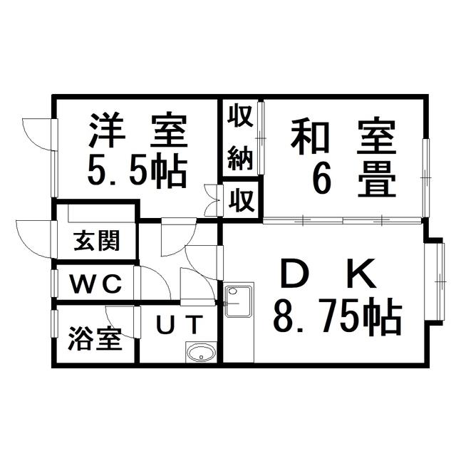 コーポあずま(2DK/2階)の間取り写真