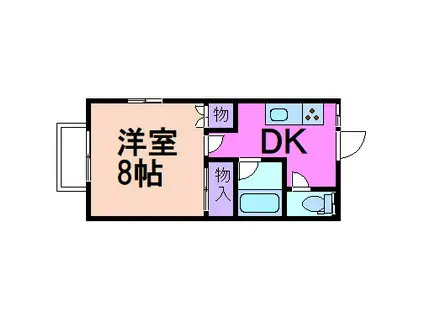桜ハイツA棟(1K/2階)の間取り写真
