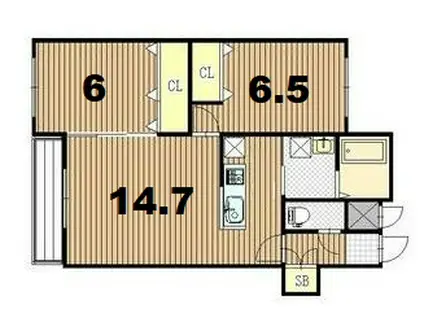 メゾンMT栄通(2LDK/4階)の間取り写真