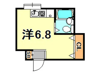 須磨ハイツ(ワンルーム/1階)の間取り写真