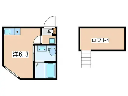 CHARLIES HOUSE野毛山公園(ワンルーム/2階)の間取り写真