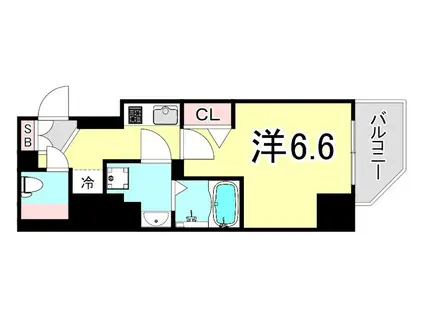 プレサンス神戸元町ミューズ(1K/12階)の間取り写真