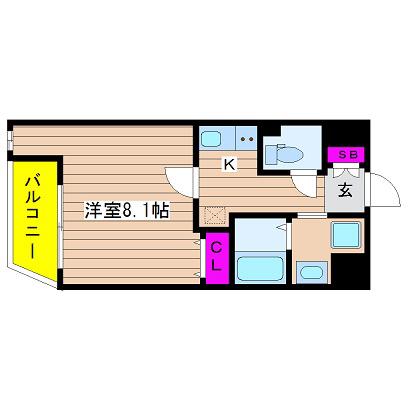 レジディア江戸堀(ワンルーム/7階)の間取り写真