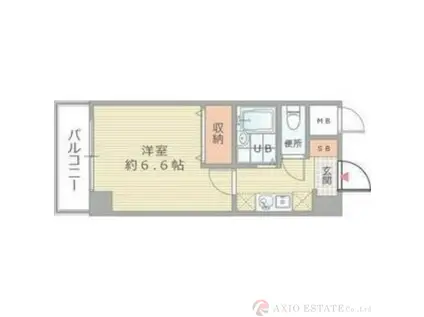おおきに新大阪駅前サニーアパートメント(1K/9階)の間取り写真