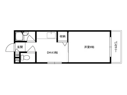 芥川ロイヤルマンション(1DK/1階)の間取り写真