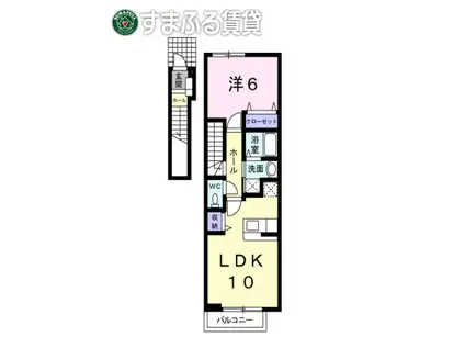 ジョーンティーヴィラ(1LDK/2階)の間取り写真