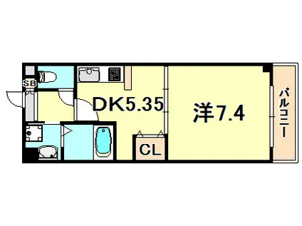 ムモミ上沢(1DK/2階)の間取り写真