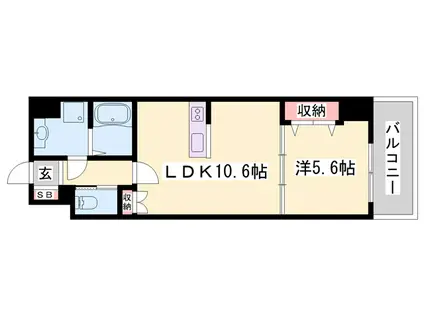 MISTRAL姫路駅前VIII安田(1LDK/10階)の間取り写真