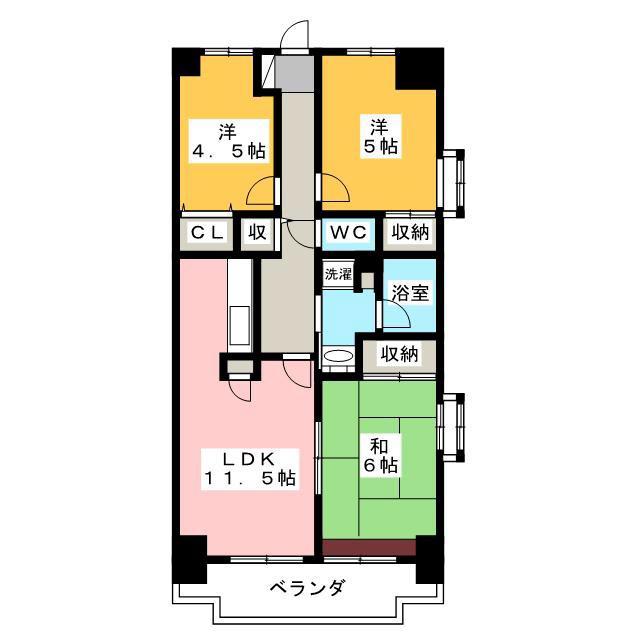 カーサエスペランサ(3LDK/7階)の間取り写真