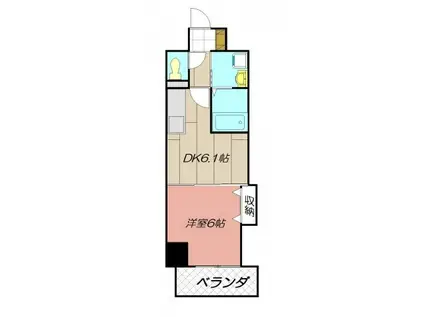 THE SQUARE・SUITE RESIDENCE(1LDK/4階)の間取り写真