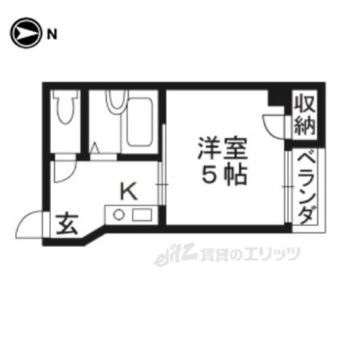 ギオンアーモンビル(1K/2階)の間取り写真