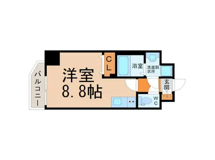 レジデンシア大須(ワンルーム/10階)の間取り写真