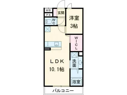 クレイドル(1LDK/2階)の間取り写真