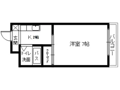 上笠東ハイツ(1K/2階)の間取り写真