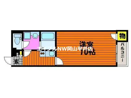 クレイノエアルII(1K/1階)の間取り写真