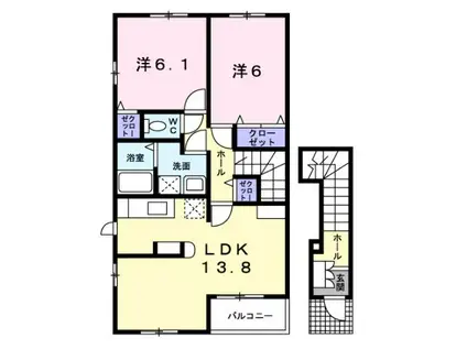 MAIDEA(2LDK/2階)の間取り写真