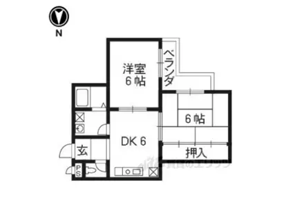 ロイヤルむらかみ(2DK/2階)の間取り写真