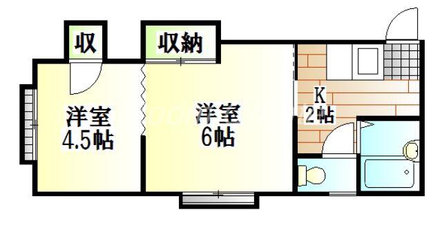 めぞん一刻館(2K/1階)の間取り写真