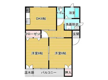 メゾン天童(2DK/1階)の間取り写真