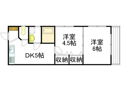 パレグレース平和公園(2DK/3階)の間取り写真