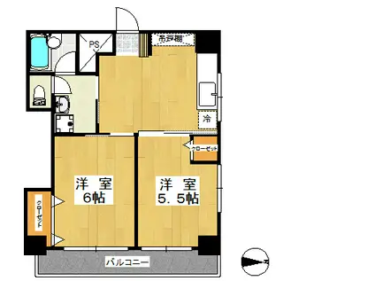 新谷ビル(2DK/5階)の間取り写真