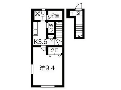 G-CLASS(1K/2階)の間取り写真