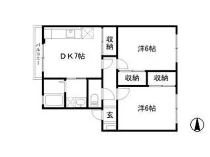 蒲田ソルステージ(2DK/1階)の間取り写真