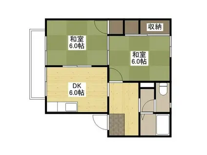 エステートピア戸坂(2DK/2階)の間取り写真