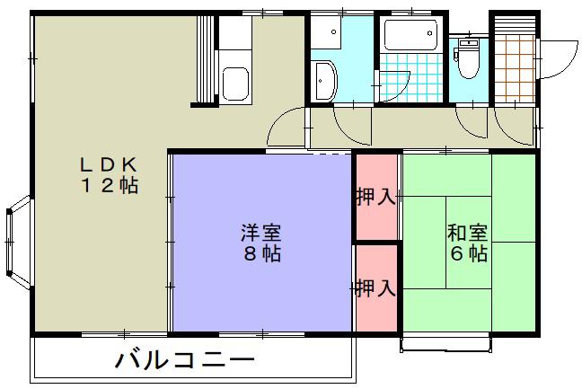 コスモス・I(2LDK/2階)の間取り写真