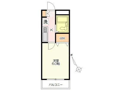 クリーンハイツ坂戸(1K/3階)の間取り写真