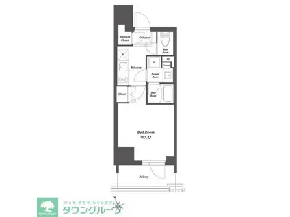 ブランシエスタ浅草雷門(1K/10階)の間取り写真